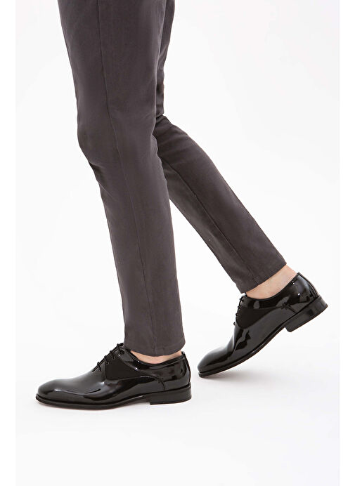 Tamer Tanca Erkek Hakiki Deri Siyah Rugan Klasik Ayakkabı - Görsel 2