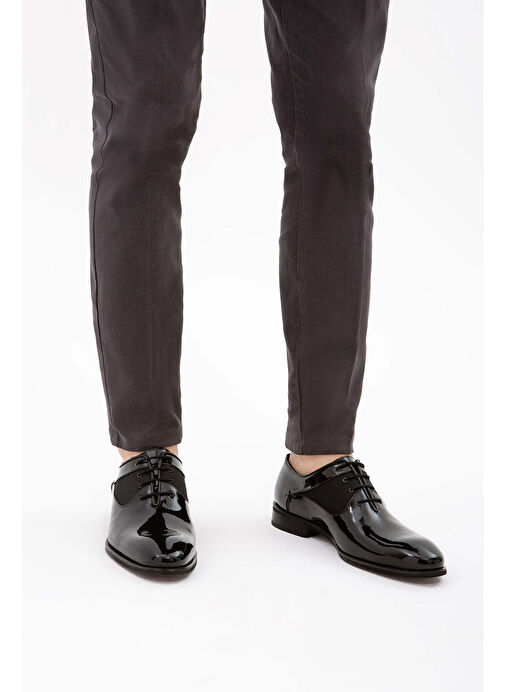 Tamer Tanca Erkek Hakiki Deri Siyah Rugan Klasik Ayakkabı - Görsel 3