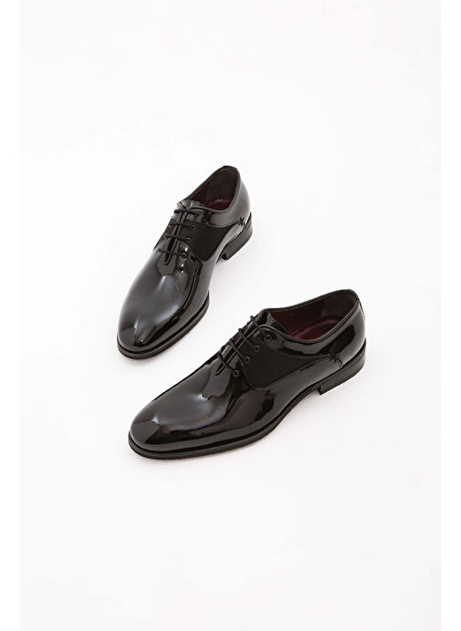 Tamer Tanca Erkek Hakiki Deri Siyah Rugan Klasik Ayakkabı - Görsel 7