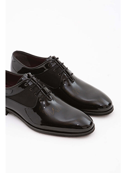 Tamer Tanca Erkek Hakiki Deri Siyah Rugan Klasik Ayakkabı - Görsel 9