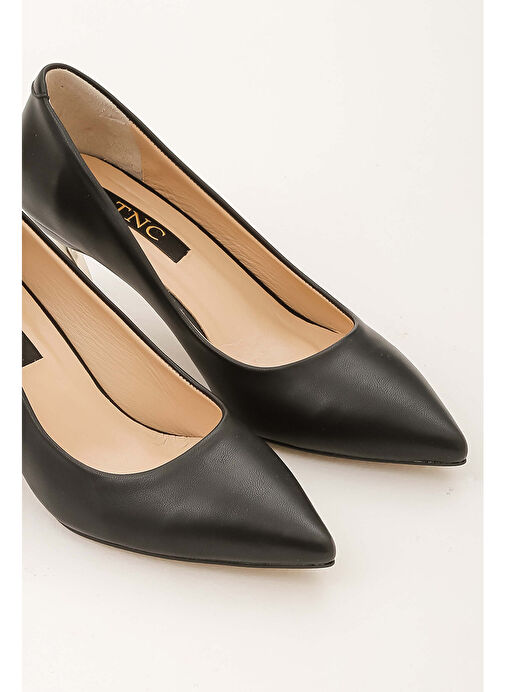 Tamer Tanca Kadın Suni Deri Siyah Topuklu Ayakkabı - Görsel 2