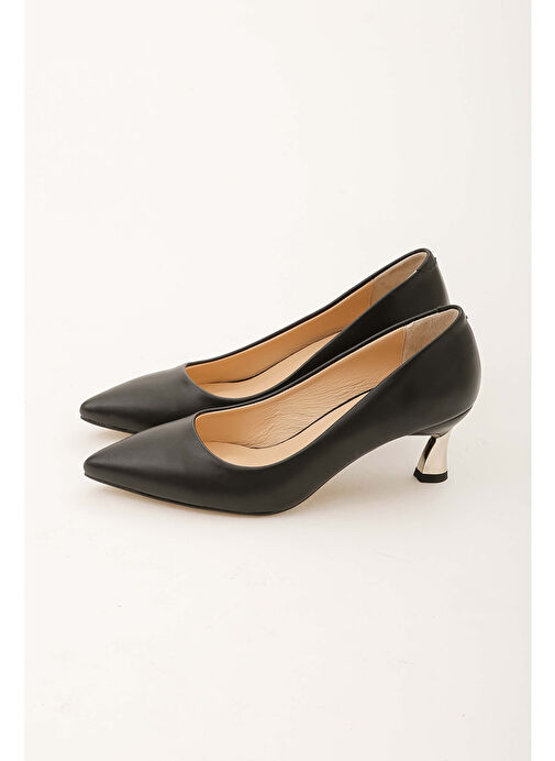 Tamer Tanca Kadın Suni Deri Siyah Topuklu Ayakkabı - Görsel 3
