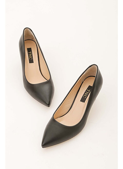 Tamer Tanca Kadın Suni Deri Siyah Topuklu Ayakkabı - Görsel 4