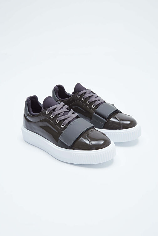 Tamer Tanca Erkek Hakiki Deri Gri Casual Ayakkabı - Görsel 3