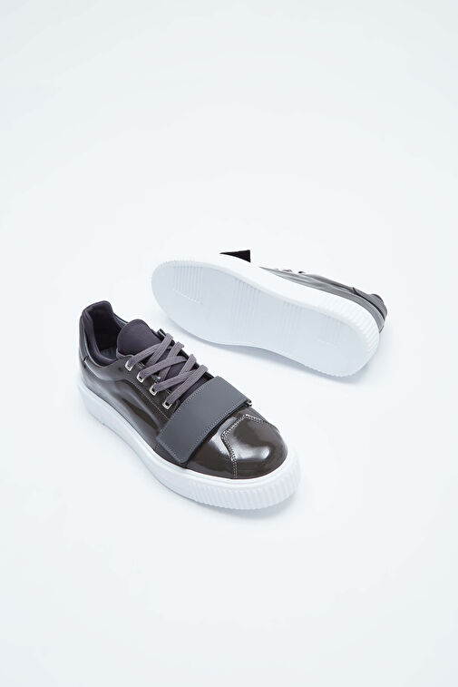 Tamer Tanca Erkek Hakiki Deri Gri Casual Ayakkabı - Görsel 4