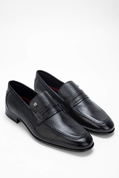 Tamer Tanca Erkek Hakiki Deri Siyah Deri Makosen Ayakkabı - Görsel 3