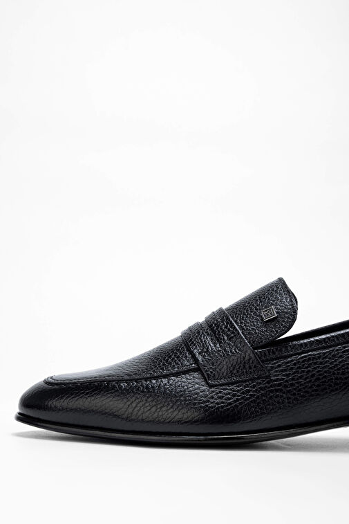 Tamer Tanca Erkek Hakiki Deri Siyah Deri Makosen Ayakkabı - Görsel 4