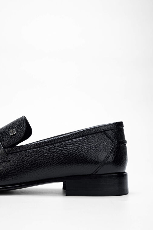 Tamer Tanca Erkek Hakiki Deri Siyah Deri Makosen Ayakkabı - Görsel 5