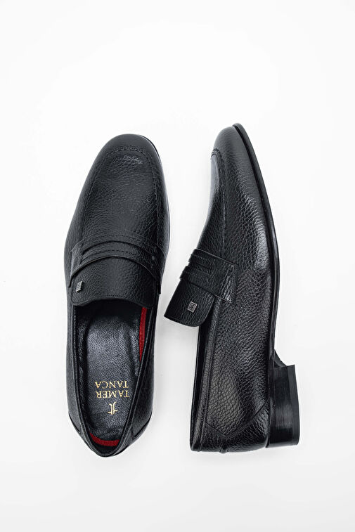 Tamer Tanca Erkek Hakiki Deri Siyah Deri Makosen Ayakkabı - Görsel 6