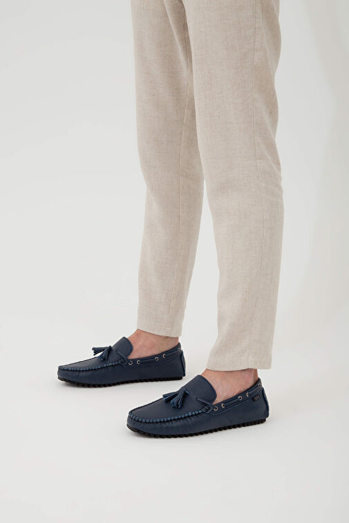 Tamer Tanca Lacivert Erkek Deri Loafer 355 12502 ERK AYK Y21 - Görsel 4