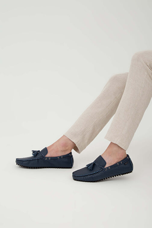 Tamer Tanca Lacivert Erkek Deri Loafer 355 12502 ERK AYK Y21 - Görsel 5