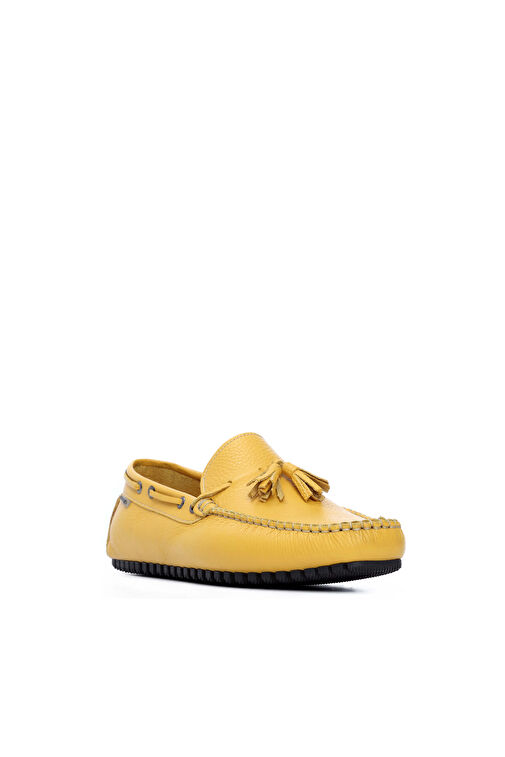 Tamer Tanca Erkek Hakiki Deri Sarı Driver Ayakkabı - Görsel 3