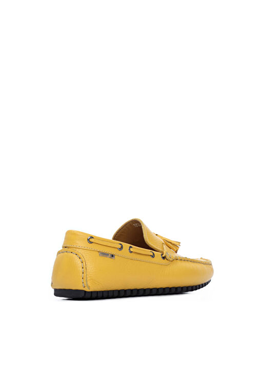 Tamer Tanca Erkek Hakiki Deri Sarı Driver Ayakkabı - Görsel 4