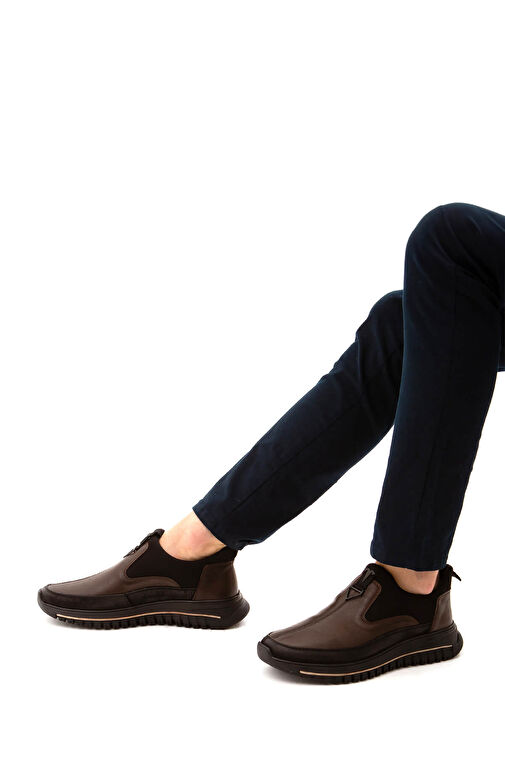 Tnc Sports Erkek Hakiki Deri Siyah/Kahve Sneakers & Spor Ayakkabı - Görsel 2