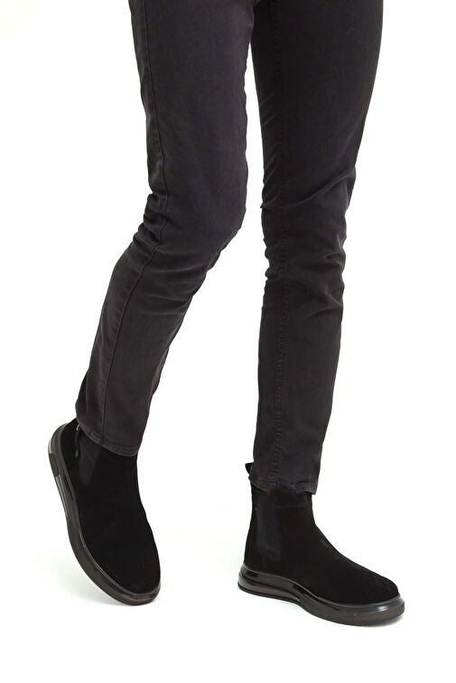 Tnc Sports Erkek Hakiki Deri Siyah Süet Casual Bot - Görsel 4