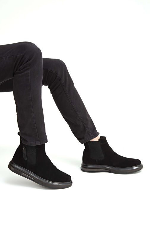 Tnc Sports Erkek Hakiki Deri Siyah Süet Casual Bot - Görsel 5