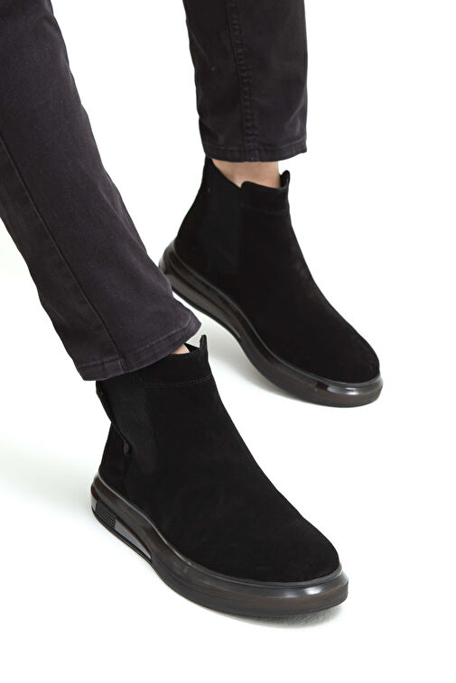 Tnc Sports Erkek Hakiki Deri Siyah Süet Casual Bot - Görsel 2