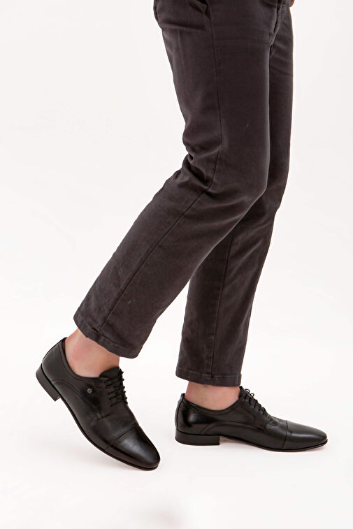 Tamer Tanca Siyah Erkek Deri Klasik Ayakkabı 221 20471K ERK AYK SK21-22 - Görsel 2