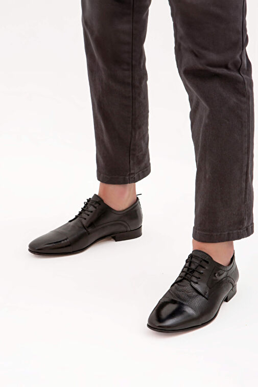 Tamer Tanca Siyah Erkek Deri Klasik Ayakkabı 221 20471K ERK AYK SK21-22 - Görsel 3