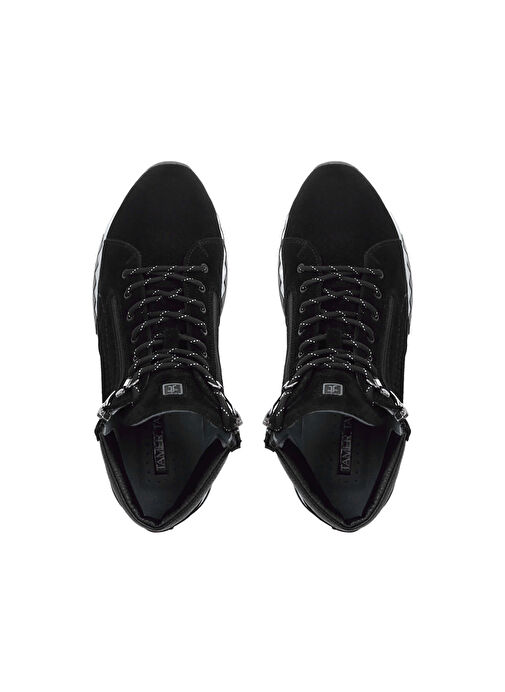 Tamer Tanca Erkek Hakiki Deri Siyah Süet Bot - Görsel 5