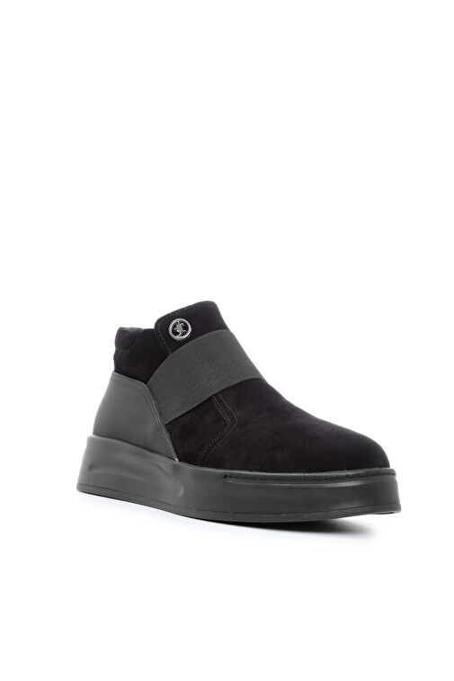 Tamer Tanca Erkek Hakiki Deri Siyah Süet Casual Bot - Görsel 3