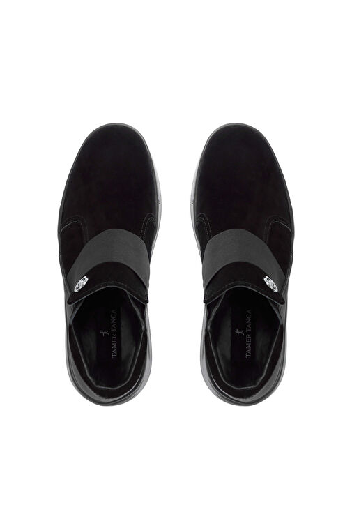 Tamer Tanca Erkek Hakiki Deri Siyah Süet Casual Bot - Görsel 5