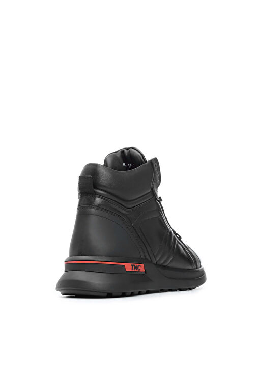 Tamer Tanca Erkek Hakiki Deri Siyah Spor Bot - Görsel 4