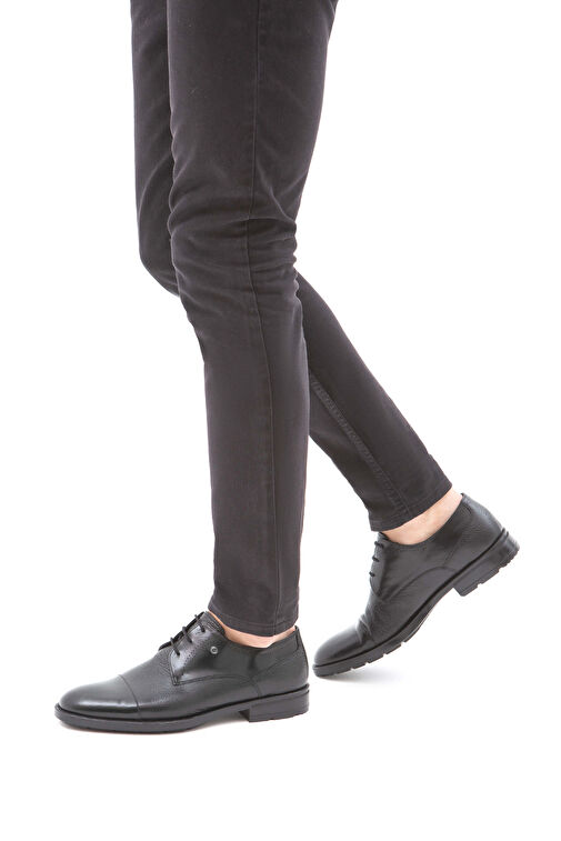 Tamer Tanca Erkek Hakiki Deri Siyah Klasik Ayakkabı - Görsel 2