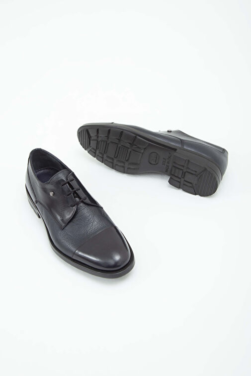 Tamer Tanca Erkek Hakiki Deri Lacivert Klasik Ayakkabı - Görsel 8