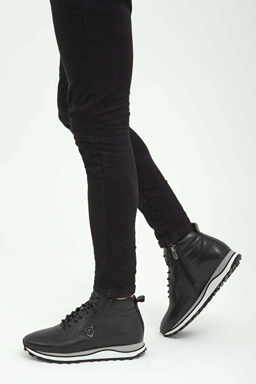 Tamer Tanca Erkek Hakiki Deri Siyah Casual Bot - Görsel 2