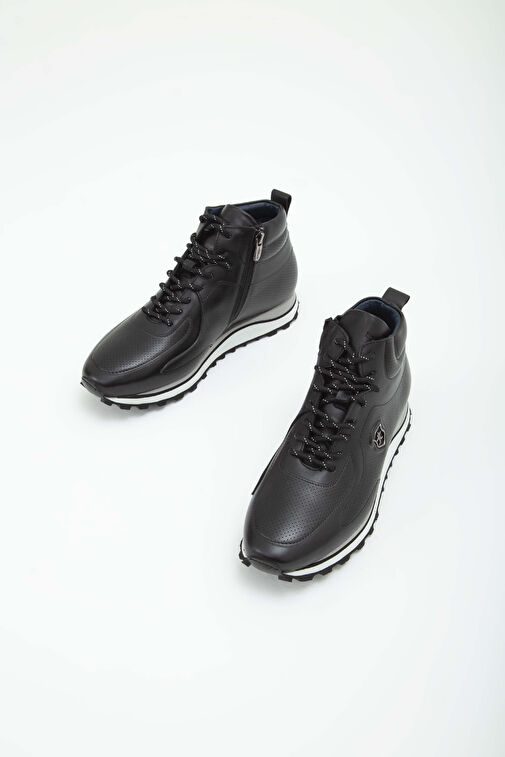 Tamer Tanca Erkek Hakiki Deri Siyah Casual Bot - Görsel 6