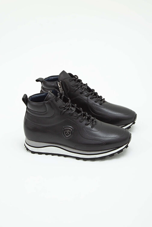 Tamer Tanca Erkek Hakiki Deri Siyah Casual Bot - Görsel 7