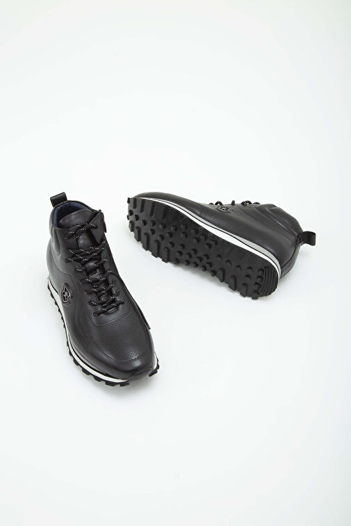 Tamer Tanca Erkek Hakiki Deri Siyah Casual Bot - Görsel 8