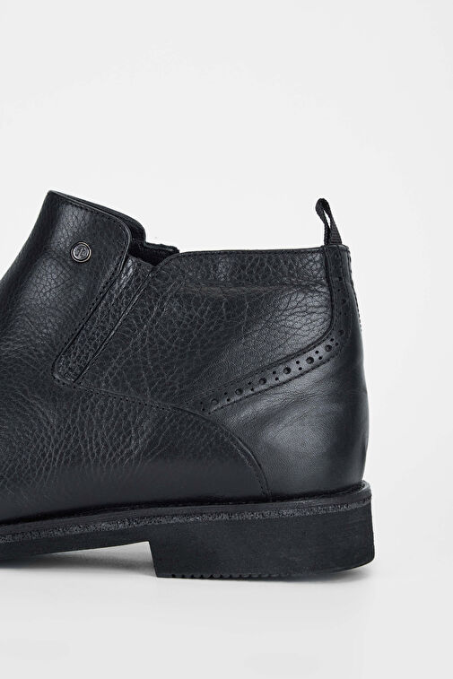 Tamer Tanca Erkek Hakiki Deri Siyah Casual Bot - Görsel 6