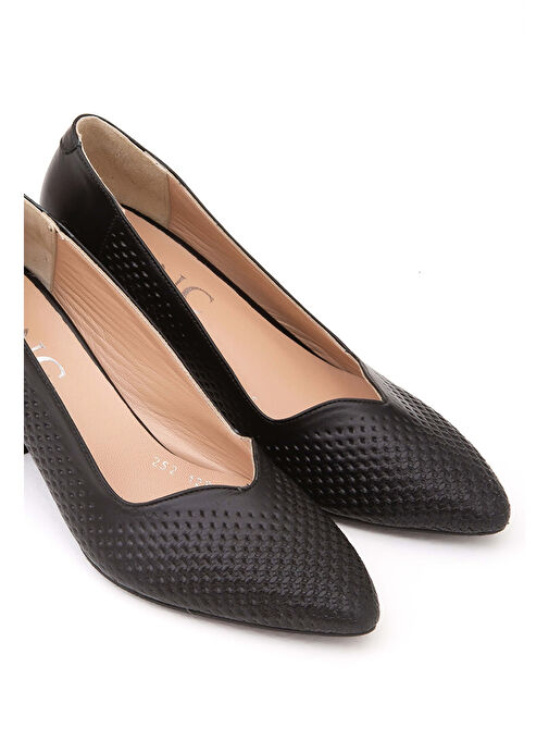 Tamer Tanca Kadın Hakiki Deri Siyah Klasik Ayakkabı - Görsel 2