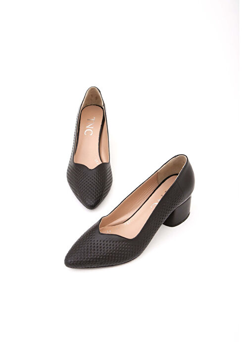 Tamer Tanca Kadın Hakiki Deri Siyah Klasik Ayakkabı - Görsel 3