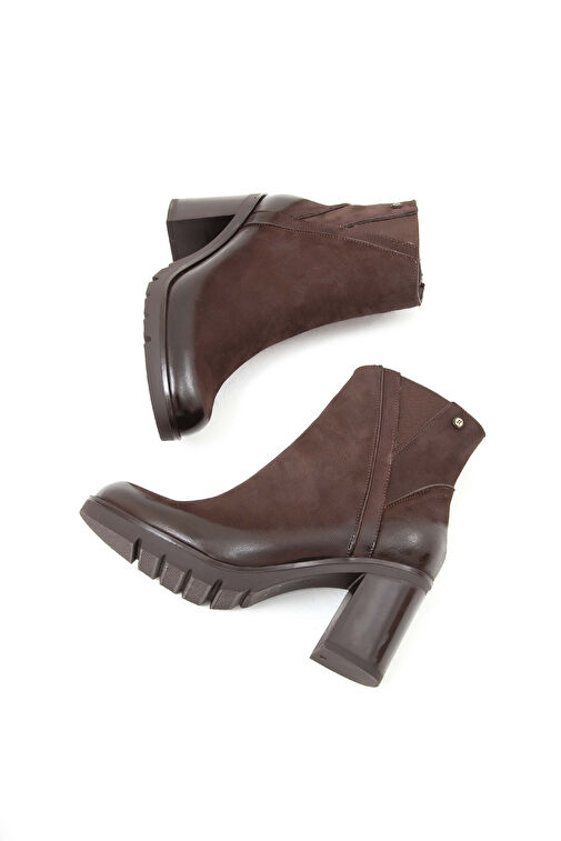 Tamer Tanca Kadın Hakiki Deri Kahverengi Klasik Bot - Görsel 8