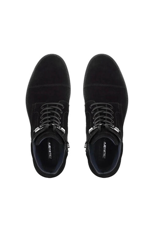 Tamer Tanca Erkek Hakiki Deri Siyah Süet Klasik Bot - Görsel 5