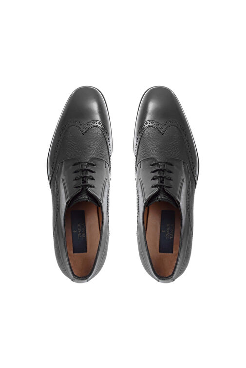 Tamer Tanca Erkek Hakiki Deri Siyah Klasik Ayakkabı - Görsel 5