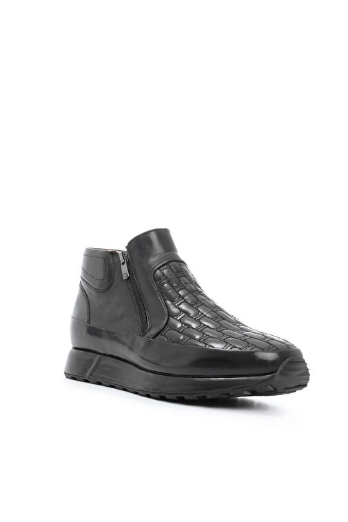 Tamer Tanca Erkek Hakiki Deri Siyah Klasik Bot - Görsel 3