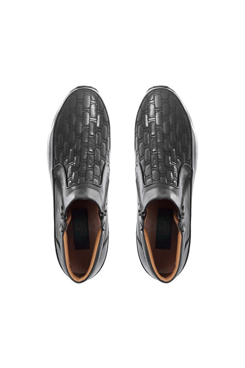 Tamer Tanca Erkek Hakiki Deri Siyah Klasik Bot - Görsel 5