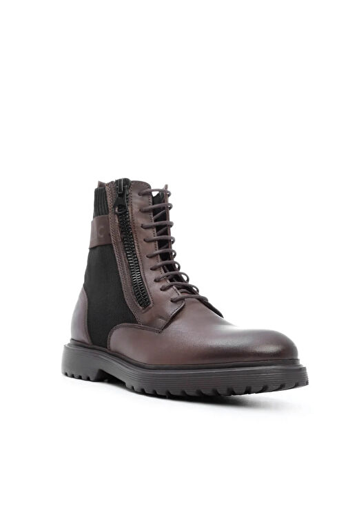 Tamer Tanca Erkek Hakiki Deri Kahverengi POSTAL Bot - Görsel 3