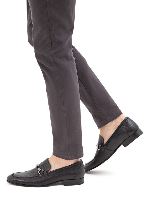 Tamer Tanca Erkek Hakiki Deri Siyah Makosen Ayakkabı - Görsel 2