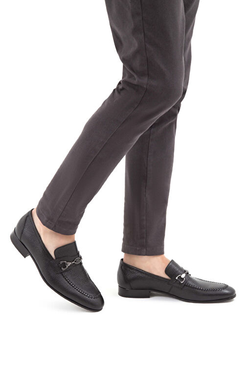 Tamer Tanca Erkek Hakiki Deri Siyah Makosen Ayakkabı - Görsel 3