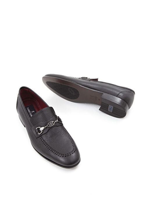 Tamer Tanca Erkek Hakiki Deri Siyah Makosen Ayakkabı - Görsel 8