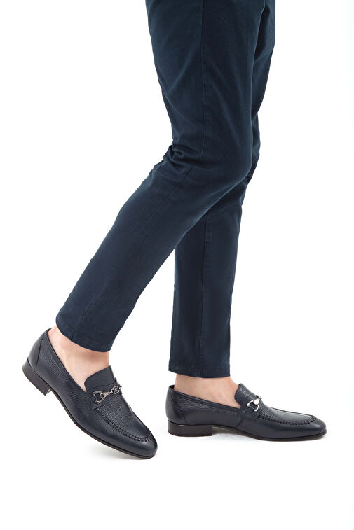 Tamer Tanca Erkek Hakiki Deri Lacivert Makosen Ayakkabı - Görsel 3