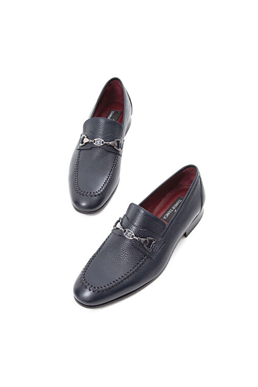 Tamer Tanca Erkek Hakiki Deri Lacivert Makosen Ayakkabı - Görsel 6