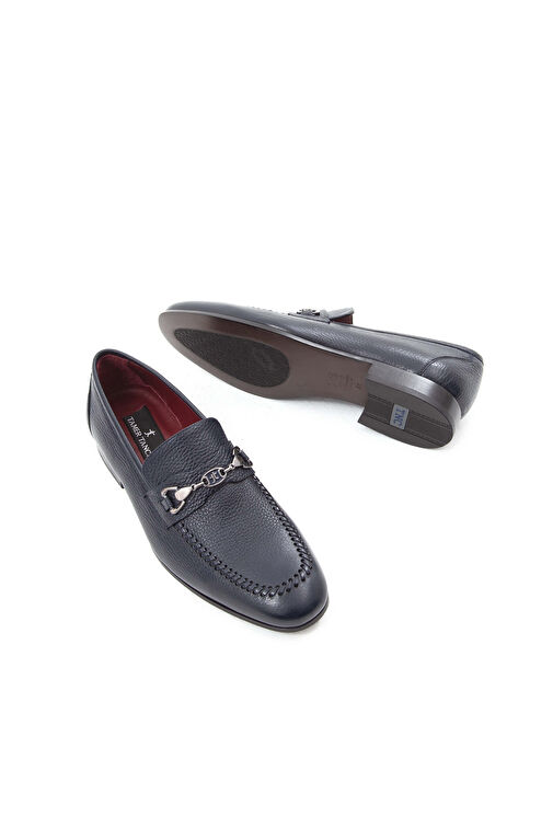 Tamer Tanca Erkek Hakiki Deri Lacivert Makosen Ayakkabı - Görsel 8