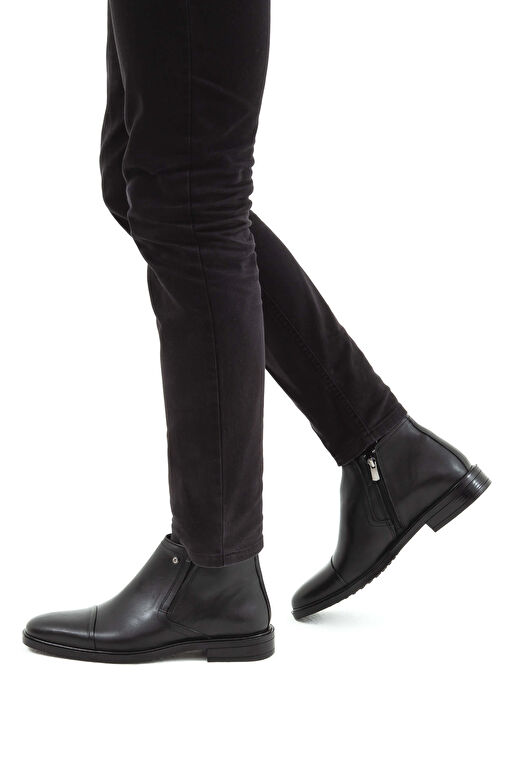 Tamer Tanca Siyah Erkek Deri Bot 205 5253 ERK BOT SK21-22 - Görsel 2