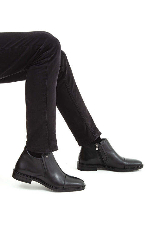 Tamer Tanca Siyah Erkek Deri Bot 205 5253 ERK BOT SK21-22 - Görsel 4